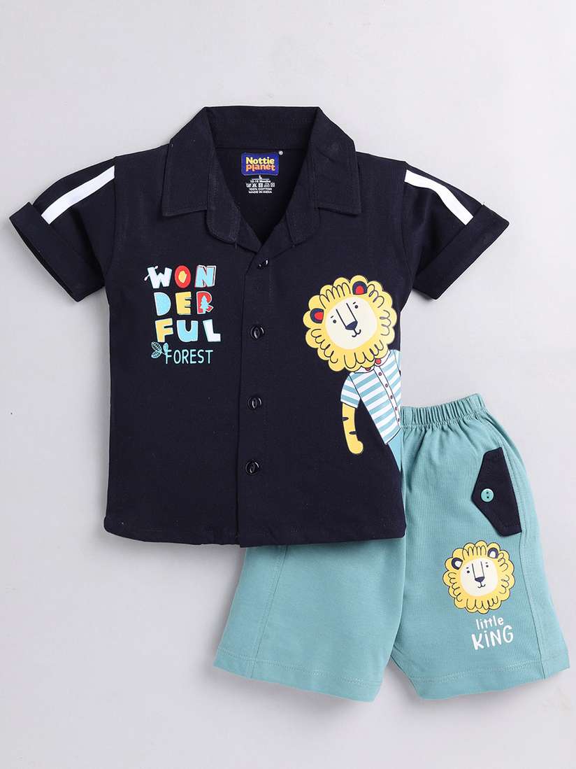 Buy Nottie Planet Boys Printed Pure Cotton T-shirt with Shorts