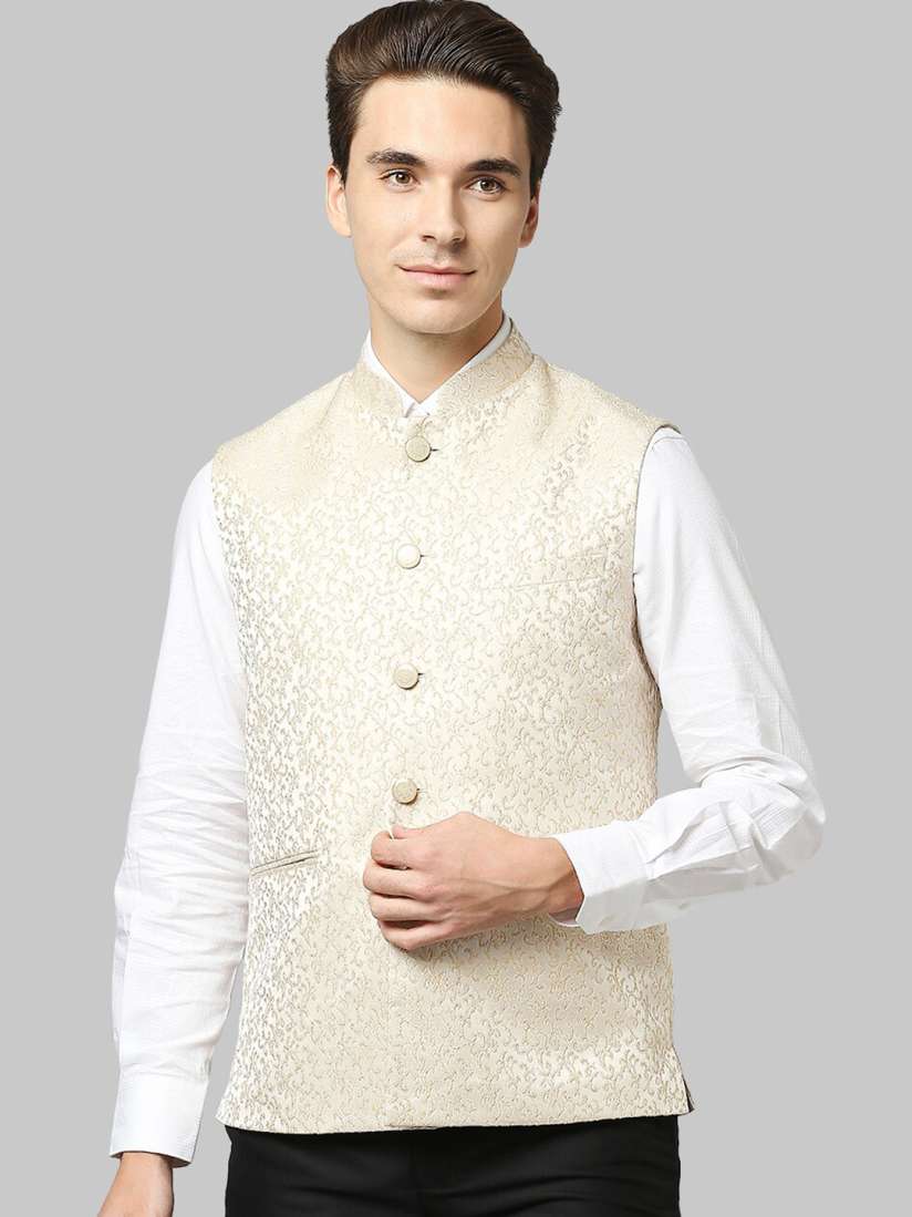 Buy Raymond Floral Printed Sleeveless Bandhgala Waistcoat Waistcoat for Men 21837176 Myntra
