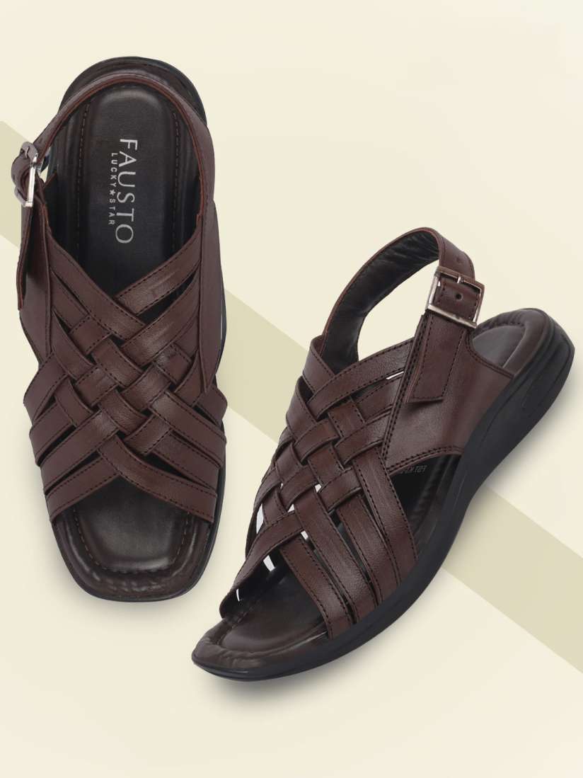 Buy FAUSTO Men Leather Comfort Sandals Sandals for Men 21849962 Myntra