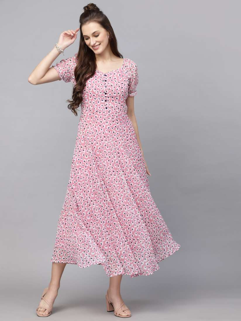 Buy aayu Floral Georgette Midi Dress Dresses for Women 21850888 Myntra