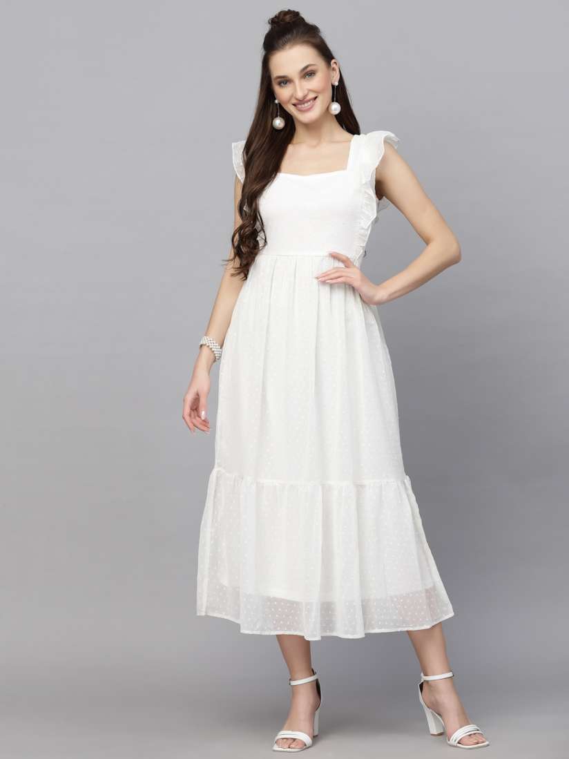 White dress myntra new arrivals
