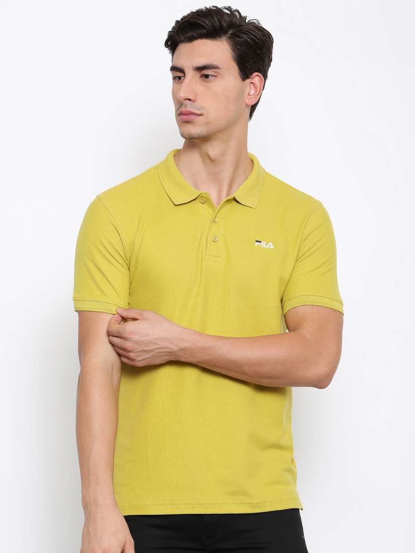 Fila Apparel Yellow Fila T Shirt Mens Fila Print T-shirt Yellow