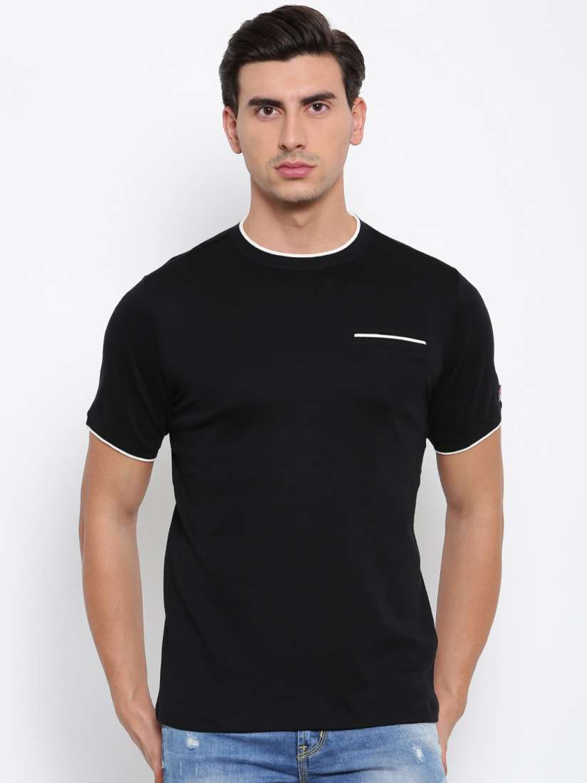 Buy FILA Men Black Solid Round Neck T shirt Tshirts for Men 2185336 Myntra