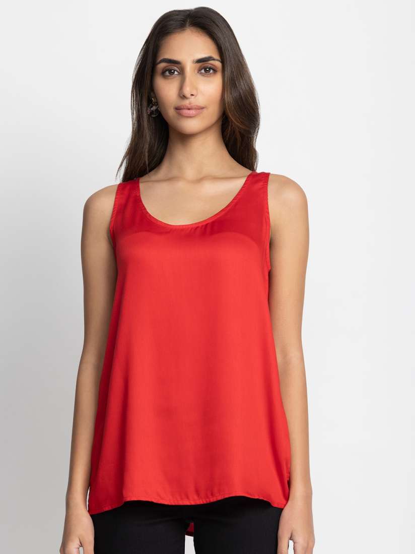 Buy SHAYE Round Neck Sleeveless Partywear Top Tops for Women 21855002 Myntra
