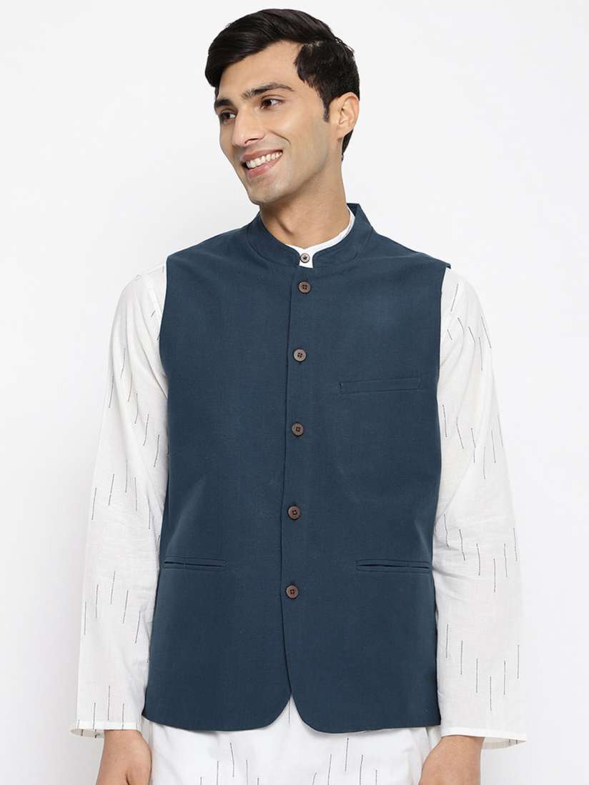 Buy Fabindia Men Pure Cotton Nehru Jacket Nehru Jackets for Men 21855594 Myntra