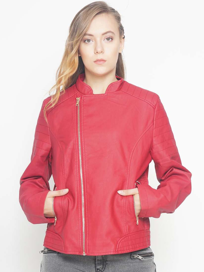 Buy The Indian Garage Co Women Red Solid Tailored Jacket Jackets for Women 2185668 Myntra