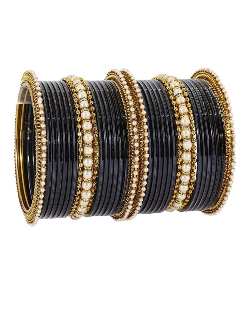Buy NMII Set Of 34 Zircon Studded Beaded Glossy Bangles Bangle for Women 21861266 Myntra