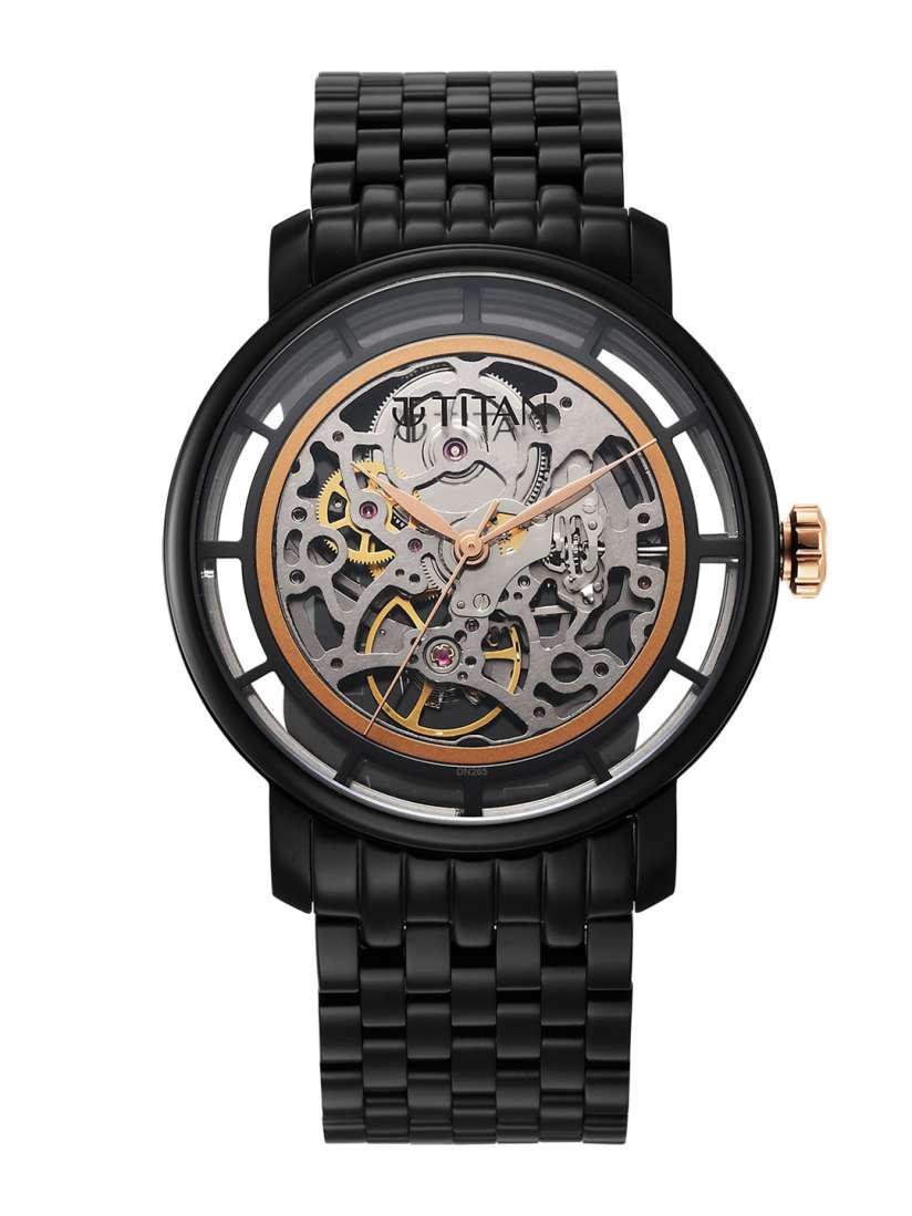 Buy Titan Men Skeleton Dial Stainless Steel Bracelet Style Straps Analogue Watch 90158KM01 Watches for Men 21867182 Myntra