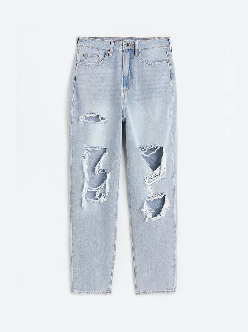 Buy H M Women Mom Pure Cotton Comfort Ultra High Jeans Jeans for Women 21869858 Myntra