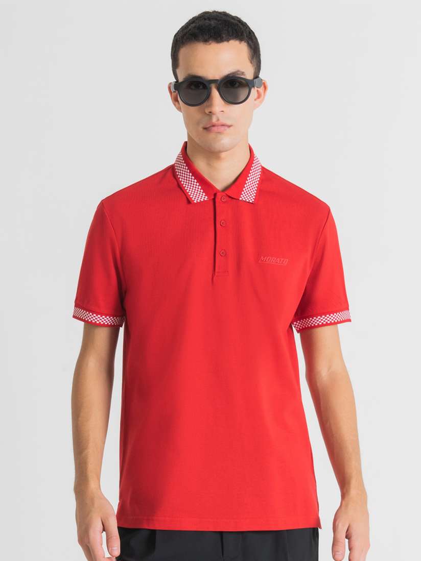 Buy Antony Morato Men Polo Collar Slim Fit Cotton T shirt Tshirts for Men 21872788 Myntra