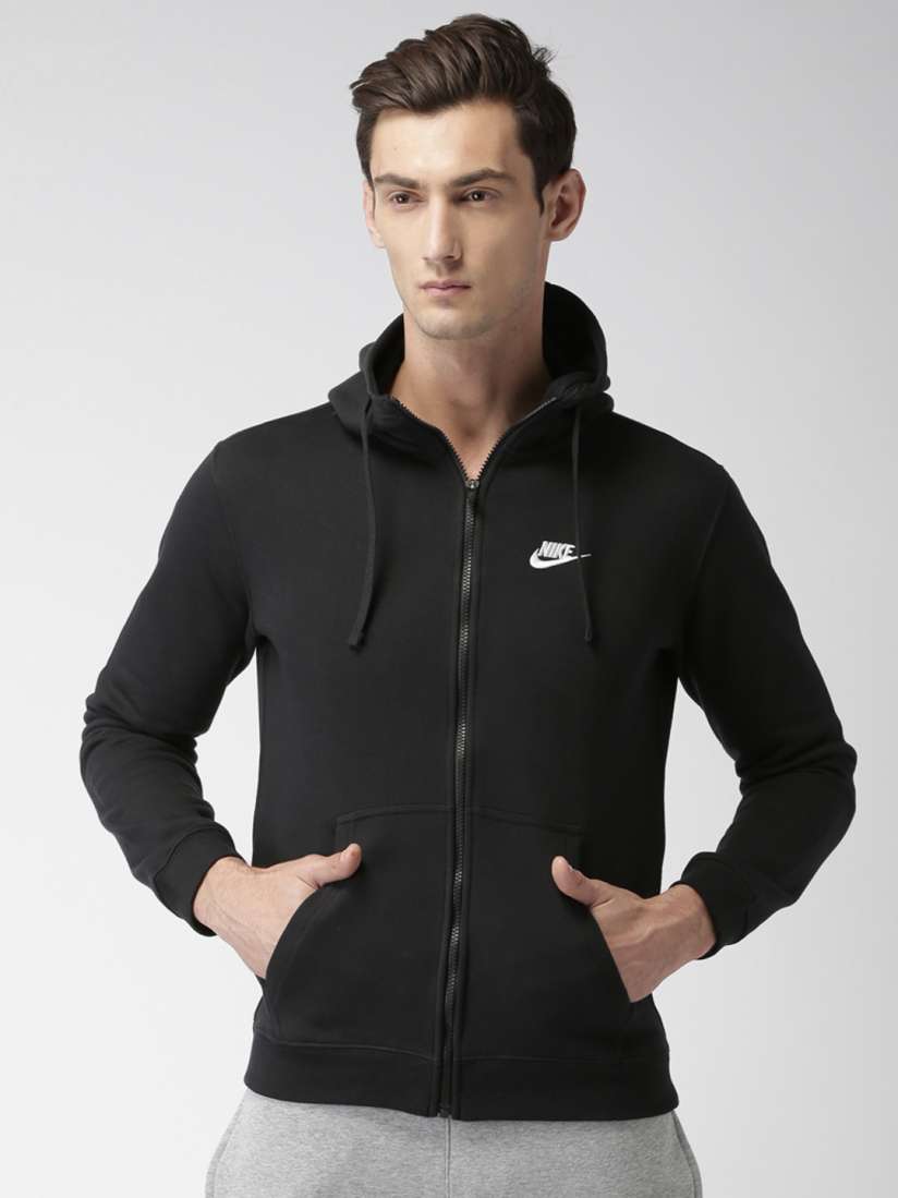 Buy Nike Men Black Solid Hooded Sweatshirt Sweatshirts for Men 2187567 Myntra