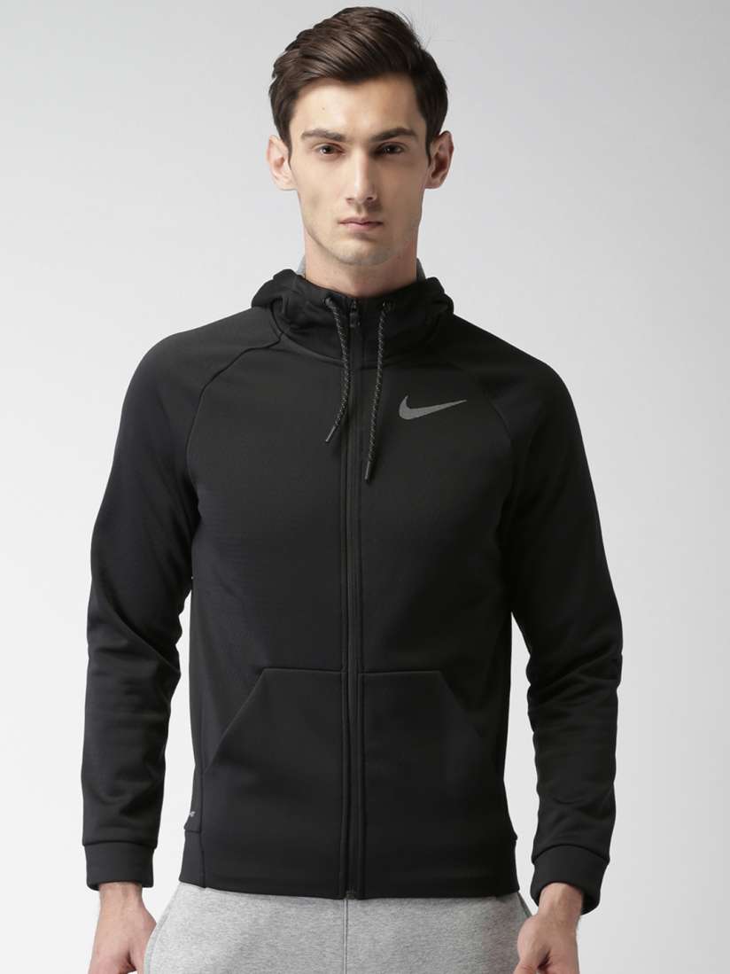 Buy Nike Men Black Solid Hooded Sweatshirt Sweatshirts for Men 2187575 Myntra
