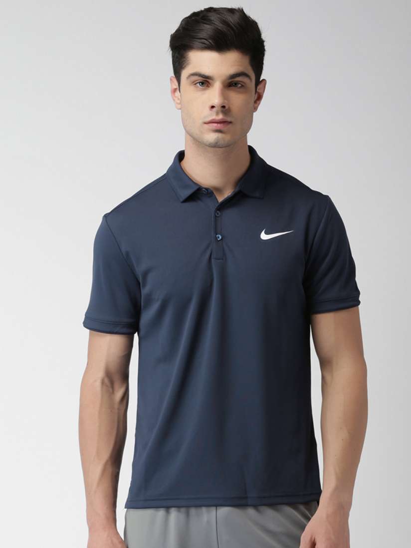 Buy Nike Men Navy Blue Solid AS M NKCT Polo Collar T shirt Tshirts for Men 2187637 Myntra