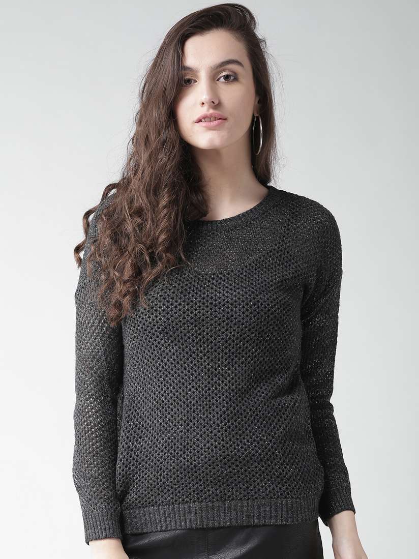 Myntra Charcoal Gray Sweater Women's Species Women Charcoal