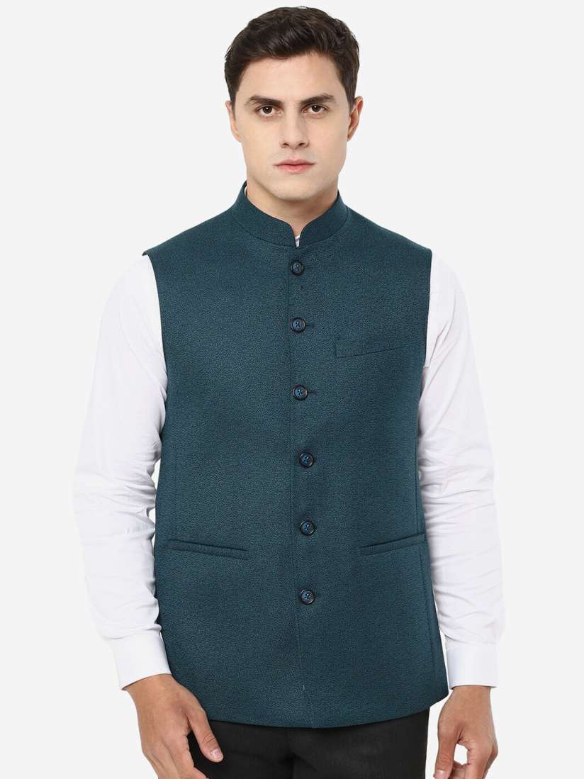 Buy JADE BLUE Woven Regular Fit Nehru Jacket Nehru Jackets for Men 21882514 Myntra