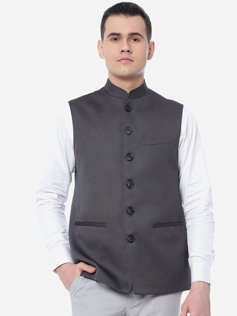 Jade blue nehru jacket new arrivals