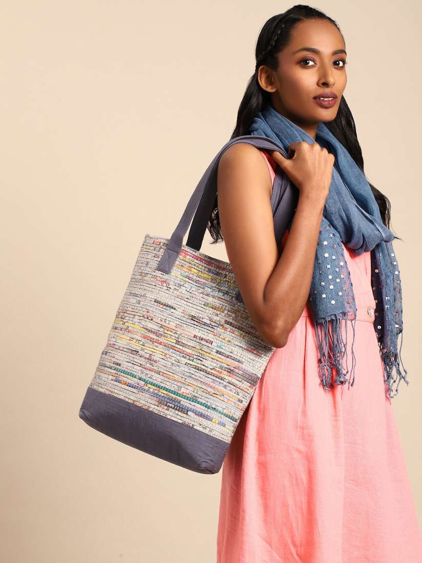 Buy Taavi Striped Structured Tote Bag Handbags for Women 21883120 Myntra