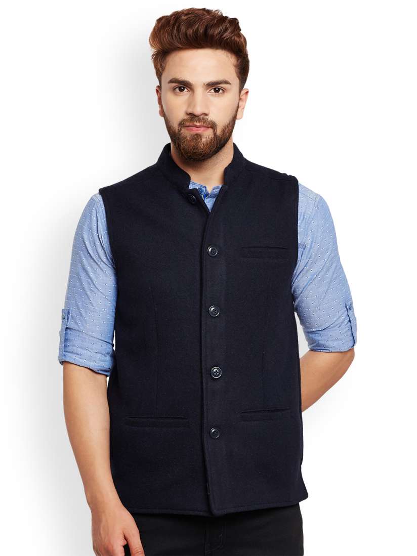 Buy even Men Blue Woollen Nehru Jacket Nehru Jackets for Men 2188651 Myntra