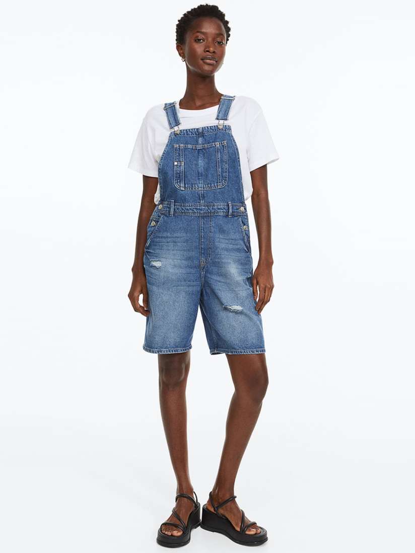 Buy H M Women Denim Dungaree Shorts Dungarees for Women 21893448 Myntra