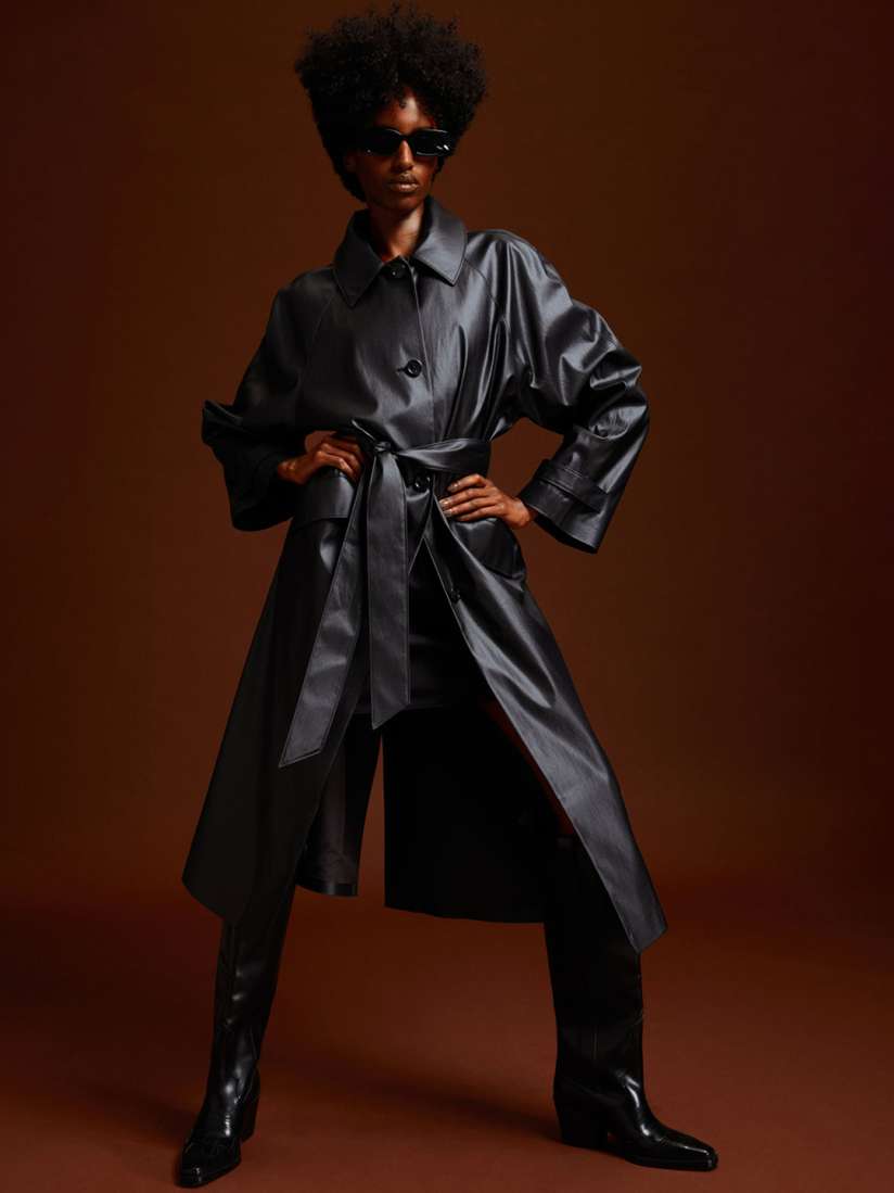 Buy H M Women Waxed Tie Belt Coat Coats for Women 21893718 Myntra