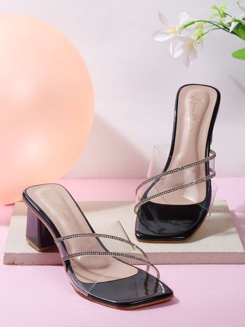 Buy Bruno Manetti Embellished Open Toe Block Heels Heels for Women 21896188 Myntra