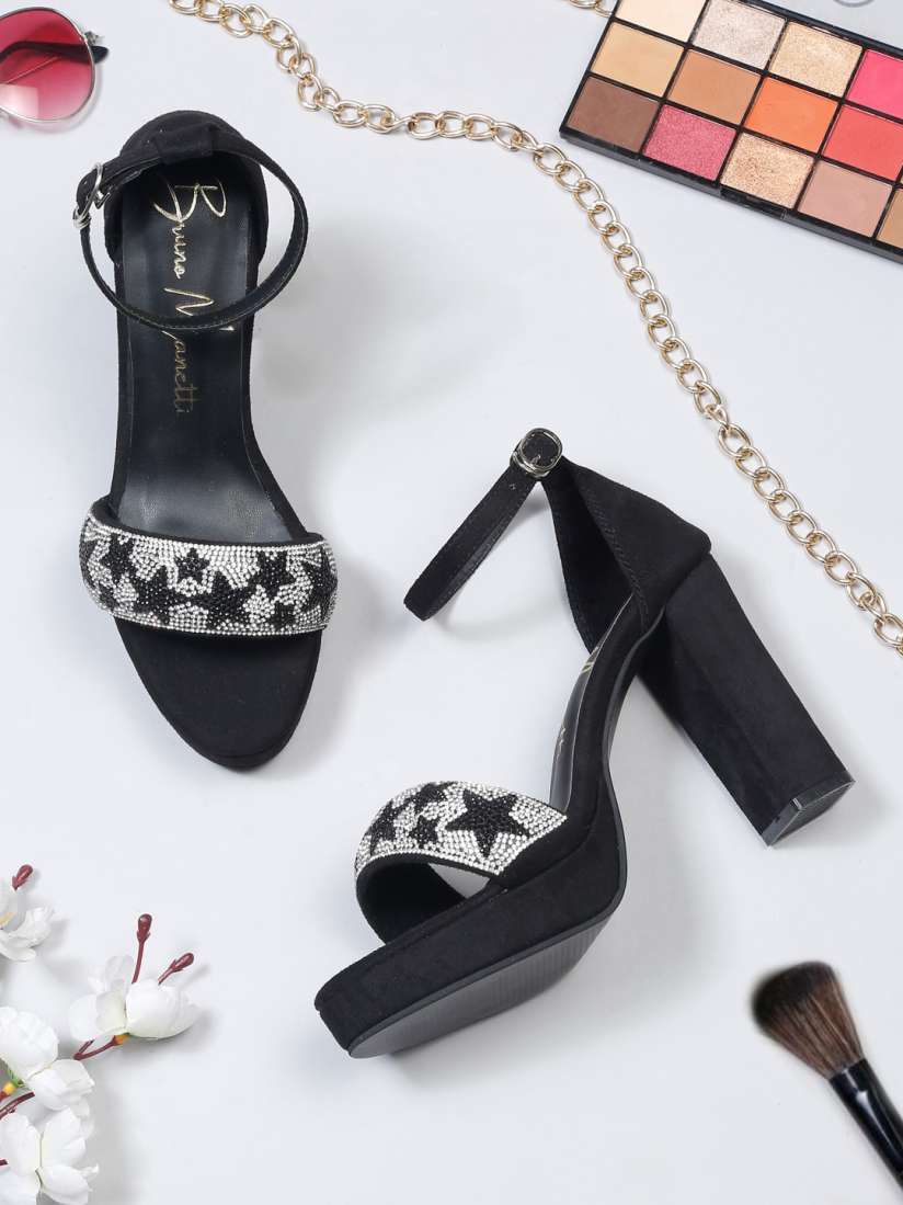 Buy Bruno Manetti Suede Block Heels with Buckles Heels for Women 21896252 Myntra