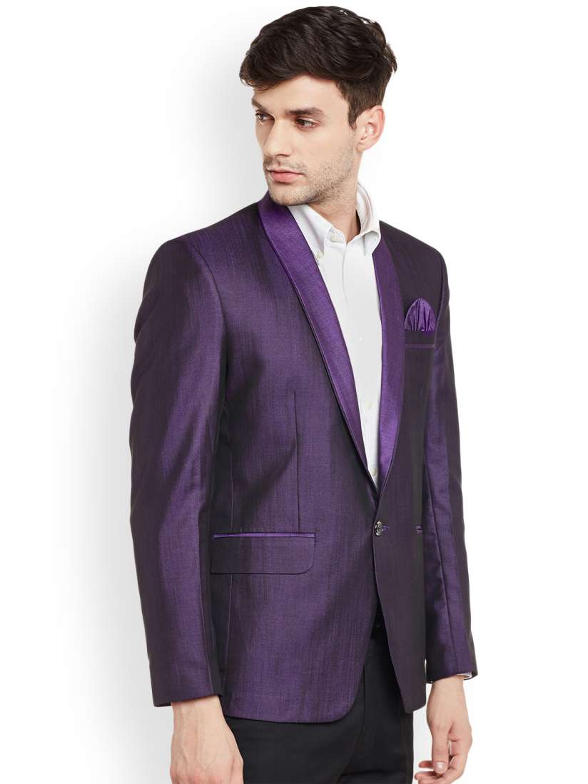 Buy Prayyan Men Purple Slim Fit Single Breasted Party Blazer Blazers for Men 2189989 Myntra