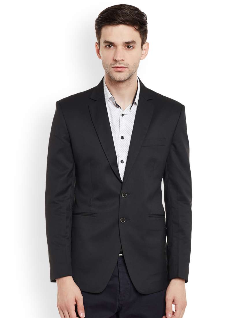 Buy Prayyan Men Black Slim Fit Single Breasted Formal Blazer Blazers for Men 2190009 Myntra
