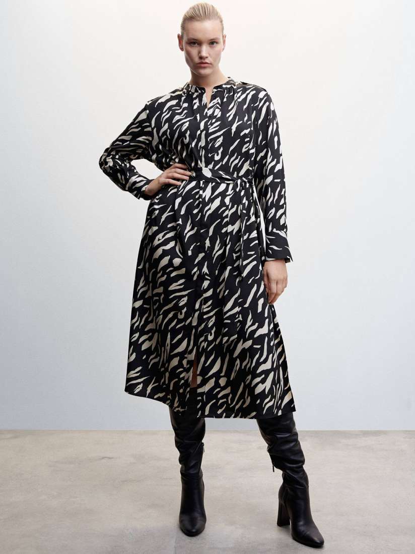 Buy MANGO Sustainable Shirt Style Printed Midi Dress Dresses for Women 21901672 Myntra