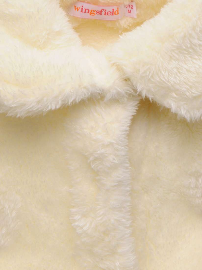 Girls cream faux fur coat clearance
