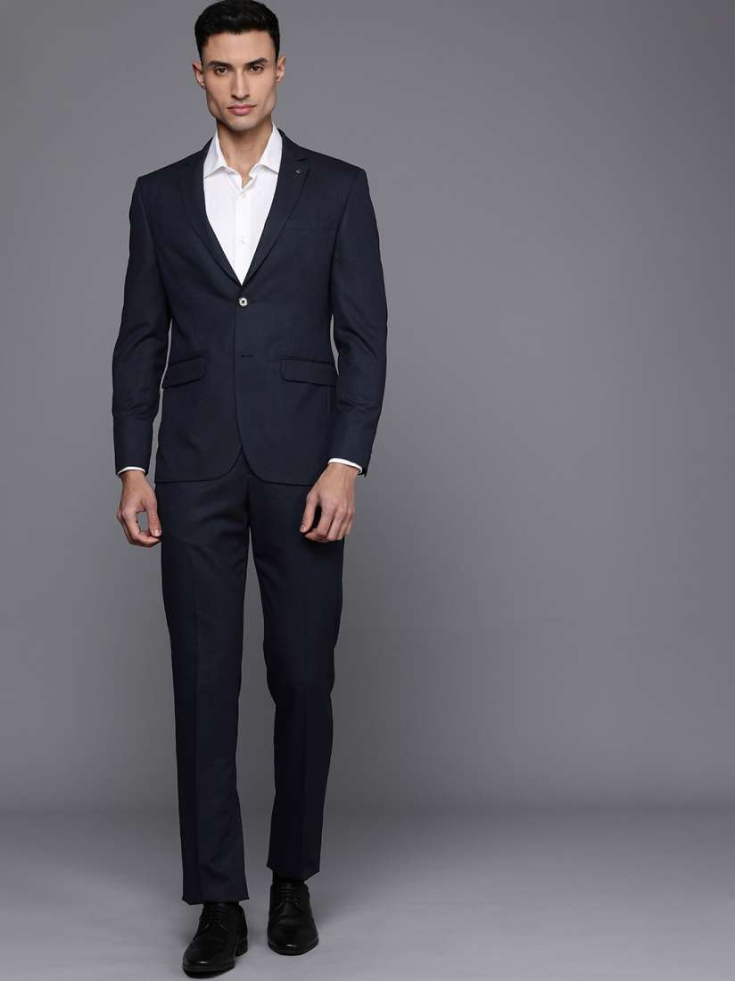 Buy Louis Philippe Men Self Design Slim Fit Single Breasted Two Piece Suit Suits for Men 21905186 Myntra