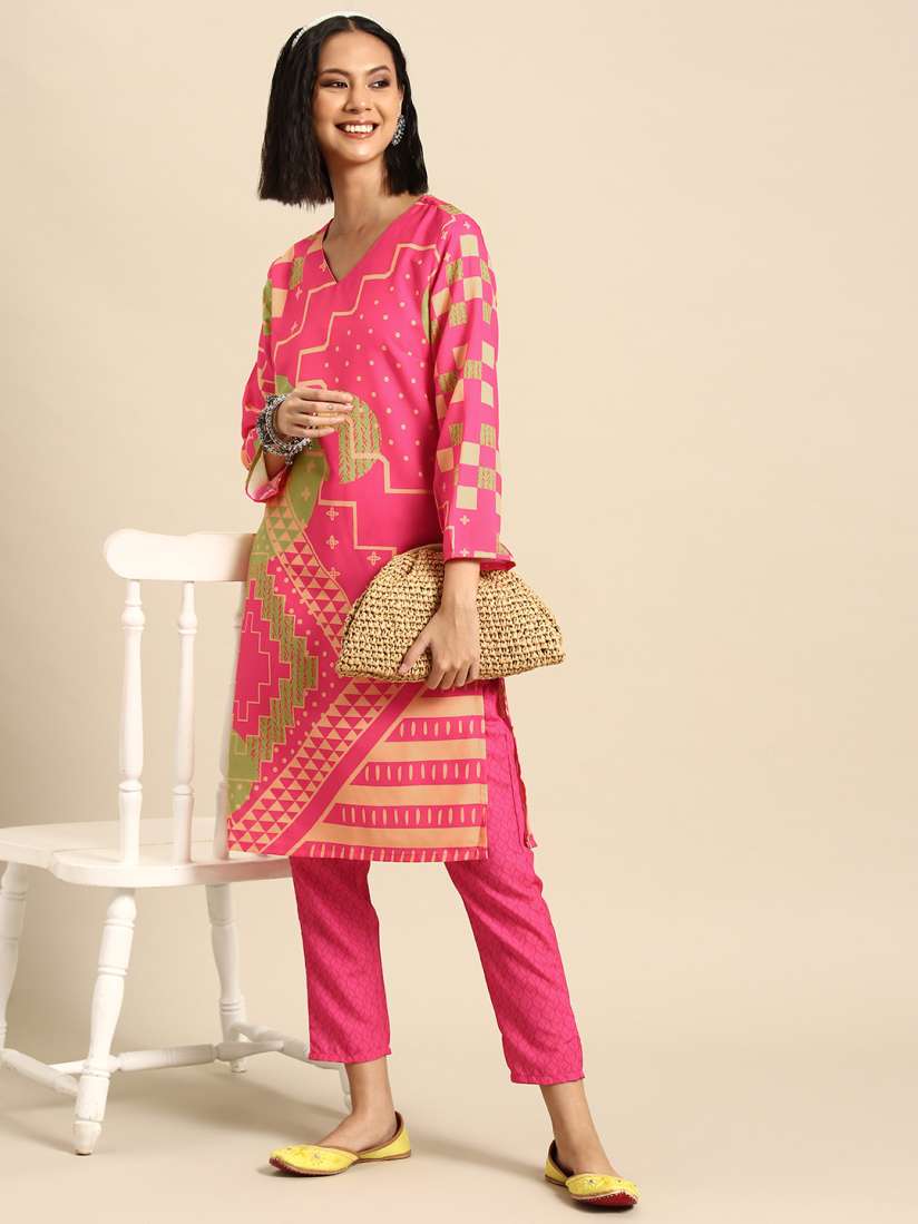 Buy Sangria Printed Regular Kurta with Trousers Kurta Sets for Women 21906438 Myntra