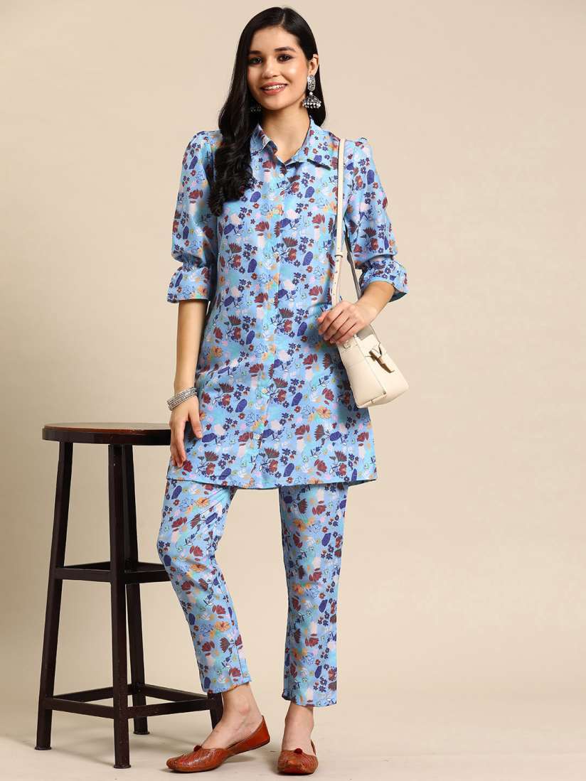Buy Sangria Floral Print Kurta with Trousers Kurta Sets for Women 21906460 Myntra