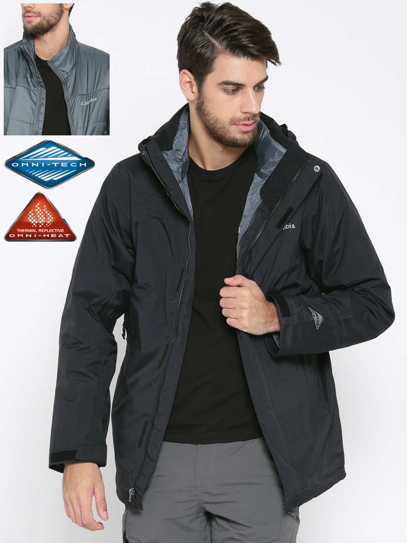 Buy Columbia Men Black Grey Solid Lhotse II Reversible Waterproof Winter Hiking Jacket Jackets for Men 2190799 Myntra