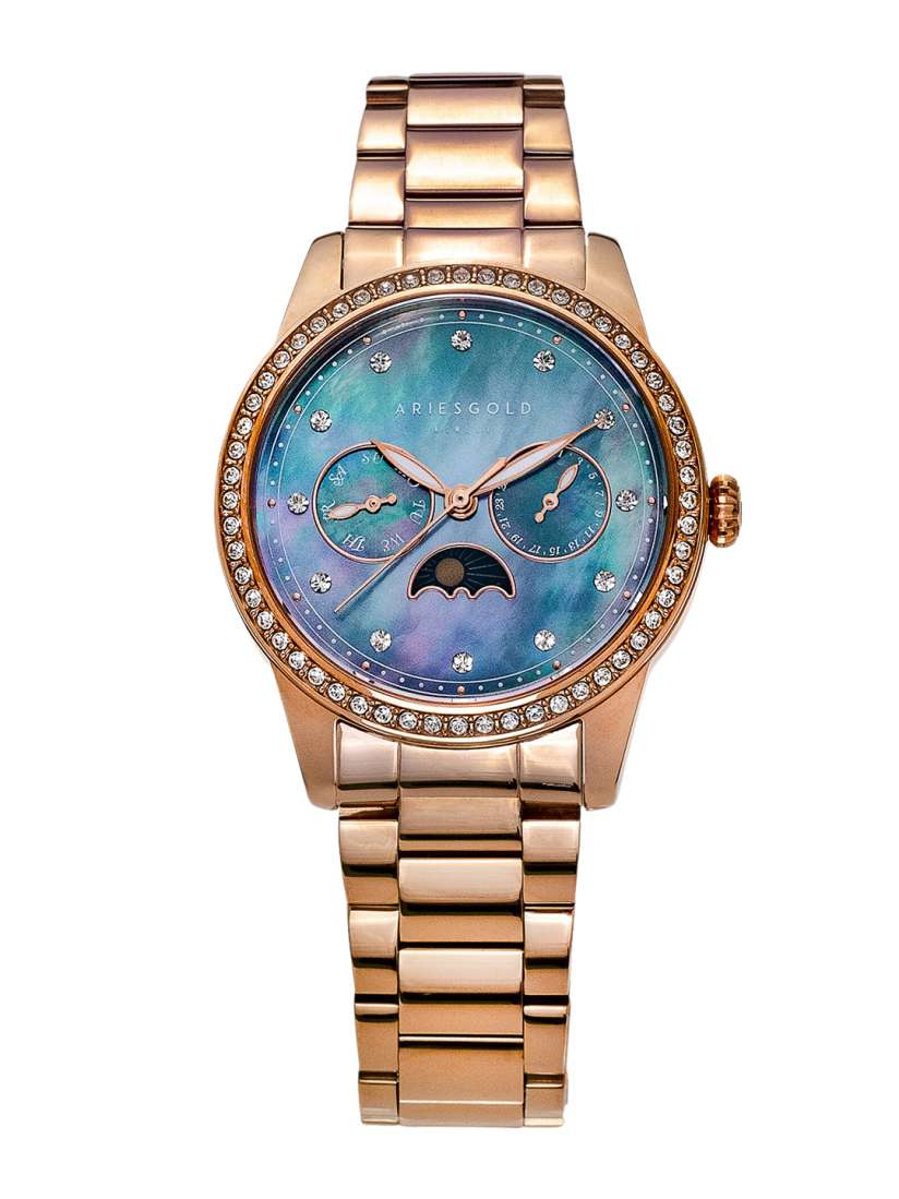 Buy Aries Gold Heritage Women Embellished Dial Stainless Steel Analogue Watch L 5040 RG BKMP Watches for Women 21914062 Myntra