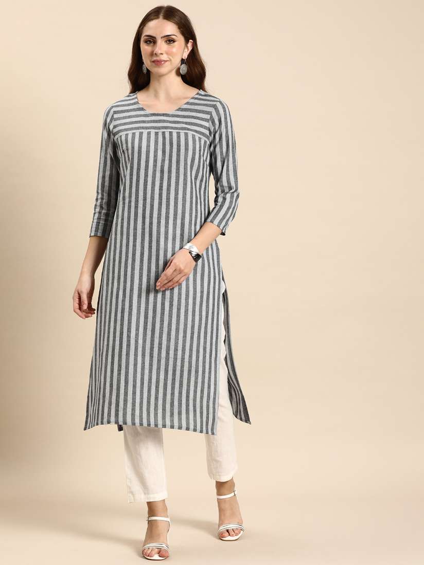 Buy Anouk Striped Kurta Kurtas for Women 21916114 Myntra