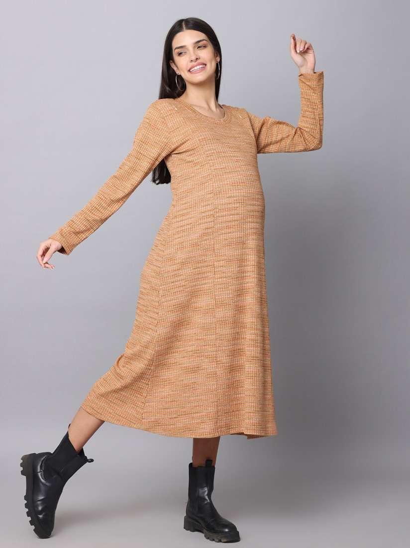 Buy The Mom Store Ribbed Maternity And Nursing A Line Cotton Dress Dresses for Women 21919934 Myntra