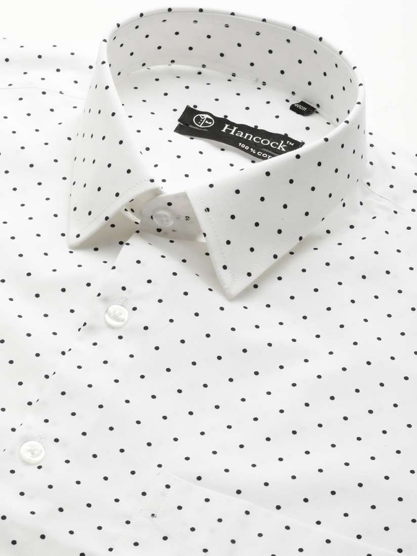 Mens white shirt with black polka dots deals