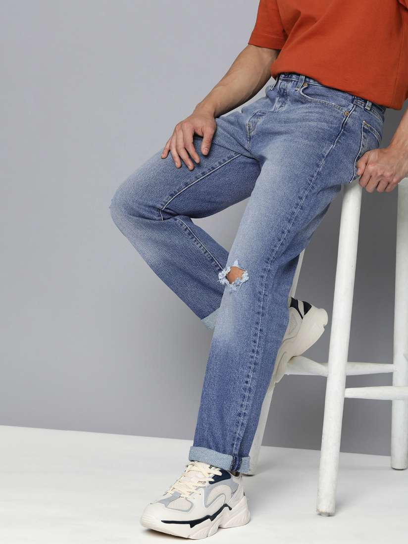 Buy Levis Men Highly Distressed Heavy Fade Acid Wash Mid Rise Jeans Jeans for Men 21927382 Myntra