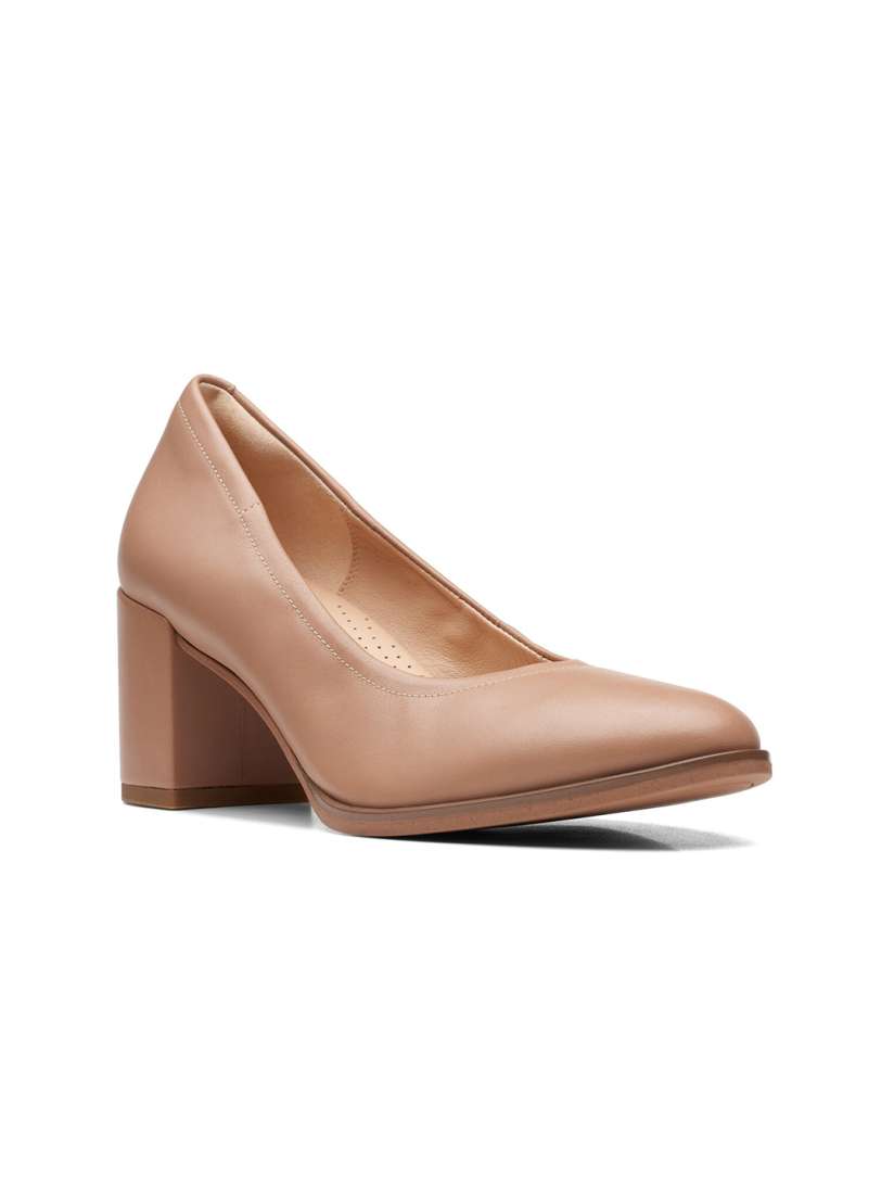 Buy Clarks Pointed Toe Leather Block Pumps Heels for Women 21928484 Myntra