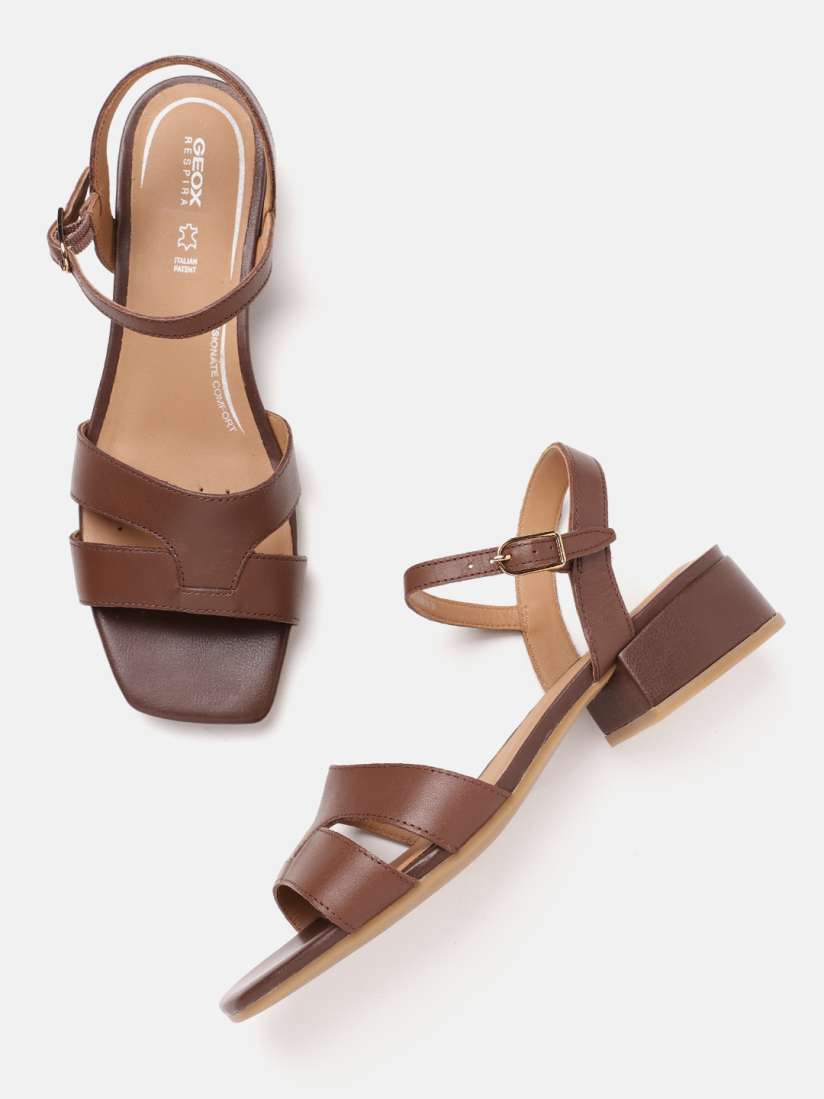 Buy Geox D Genziana 30 Women Leather Solid Block Sandals Heels for Women 21932084 Myntra