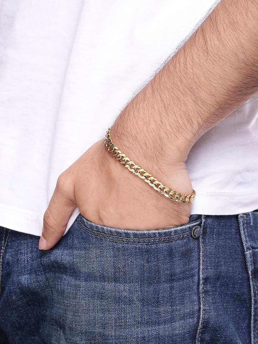 Buy Dare By Voylla Men Gold Toned Bracelet Bracelet for Men 2193468 Myntra