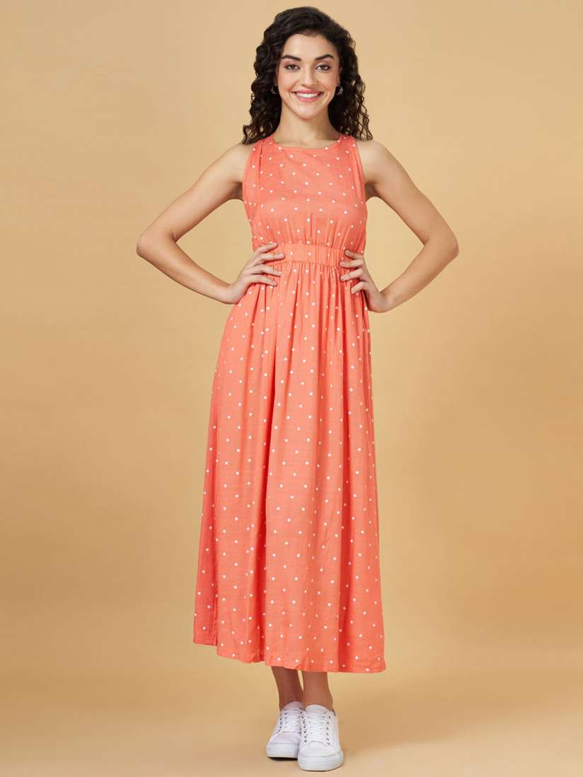 Buy YU by Pantaloons Polka Dots Printed Styled Back Maxi Dress Dresses for Women 21938536 Myntra