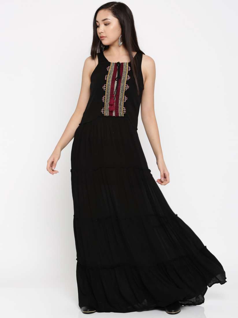 Global desi black maxi dress clearance