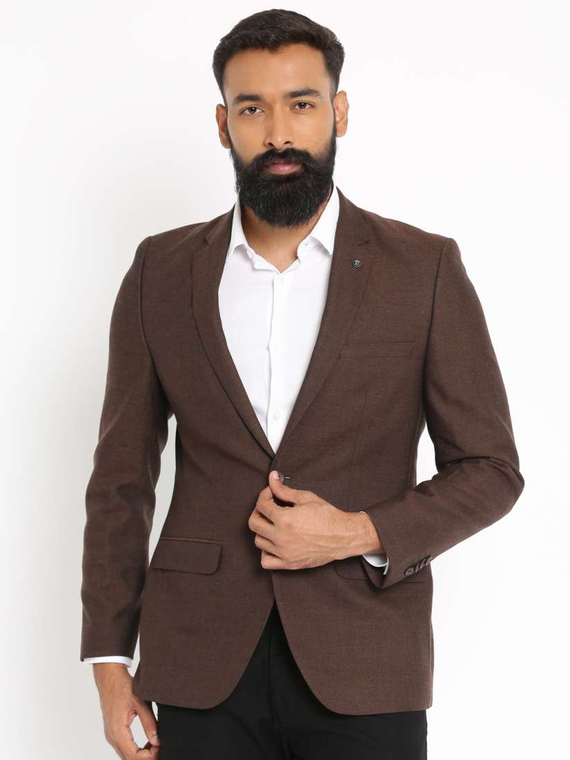 Buy Raymond Brown Tailored Contemporary Fit Single Breasted Formal Blazer Blazers for Men 2194588 Myntra