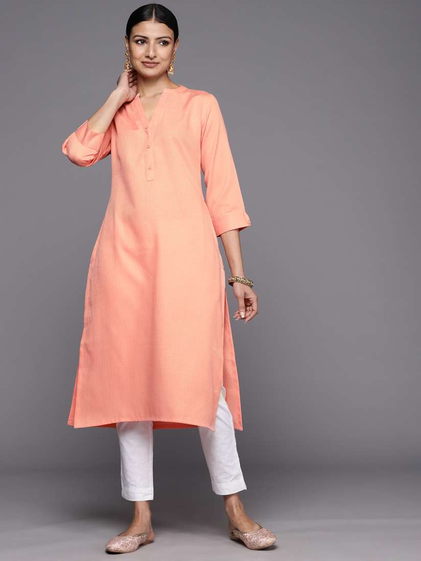 Buy Libas Solid Thread Work Straight Kurta Kurtas for Women 21946870 Myntra