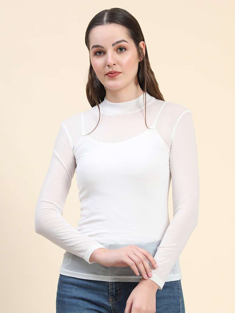 sheer top myntra