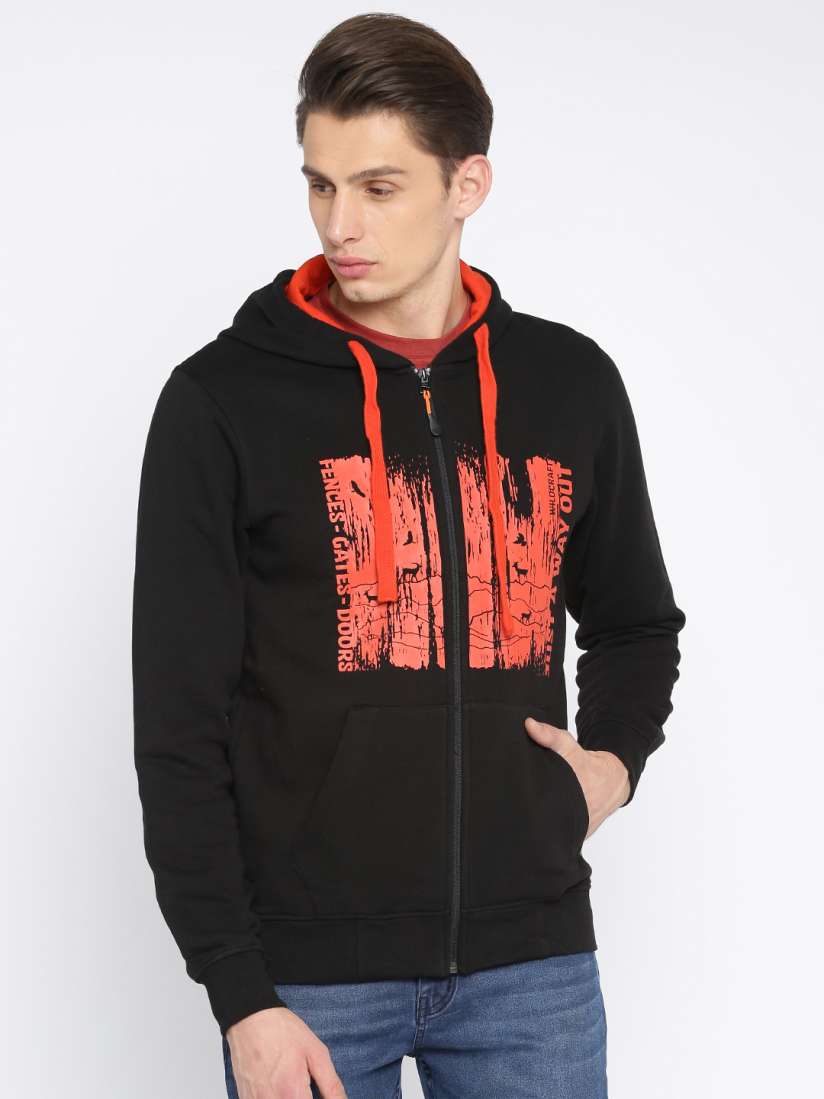 Buy Wildcraft Men Black Printed Hooded H Wall Sweatshirt Sweatshirts for Men 2195193 Myntra