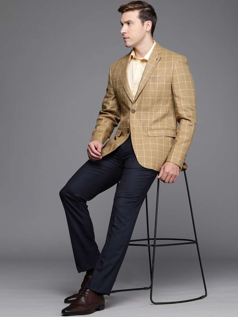 Buy Louis Philippe Men Checked Single Breasted Slim Fit Formal Blazer Blazers for Men 21954064 Myntra