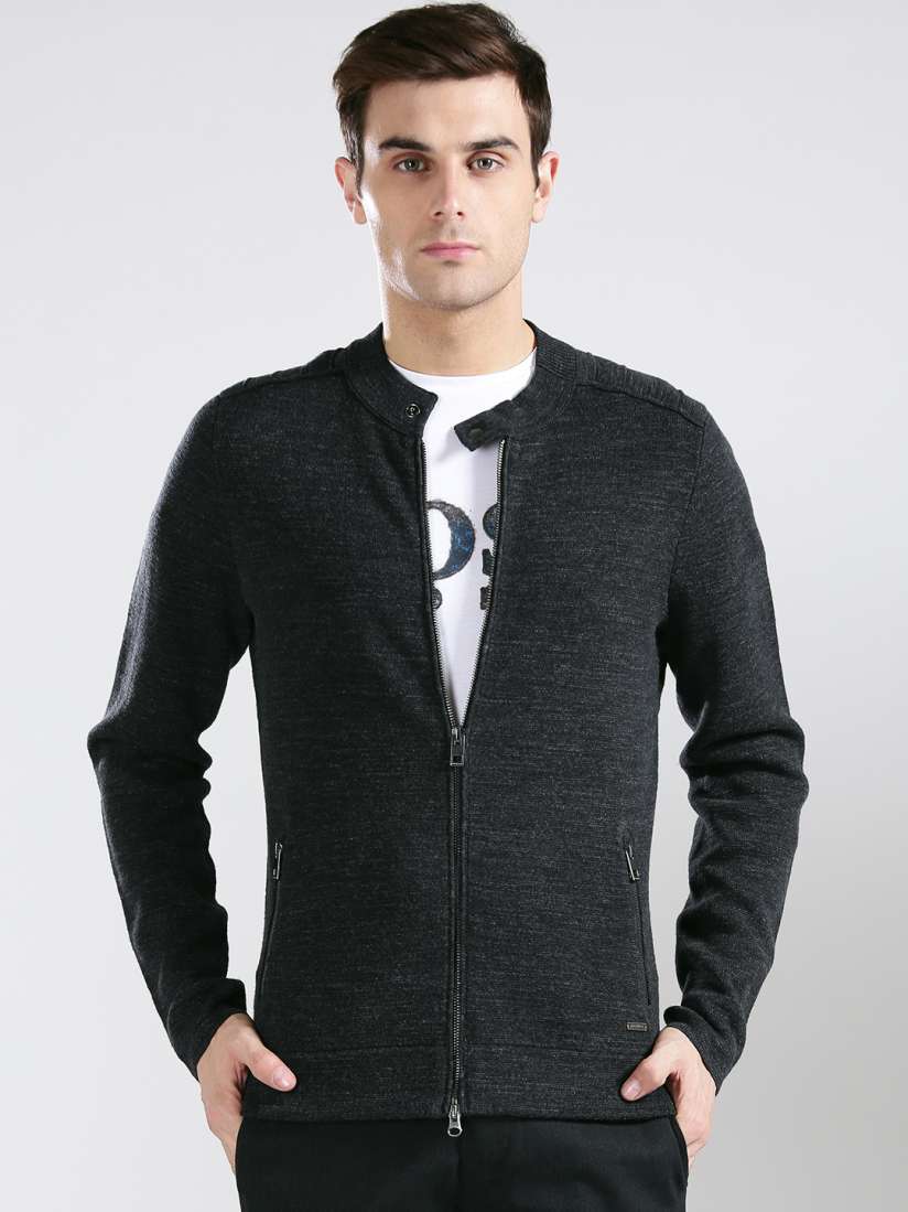 Buy BOSS Orange Men Navy Blue ALBOM Solid Cardigan Sweaters for Men 2195473 Myntra